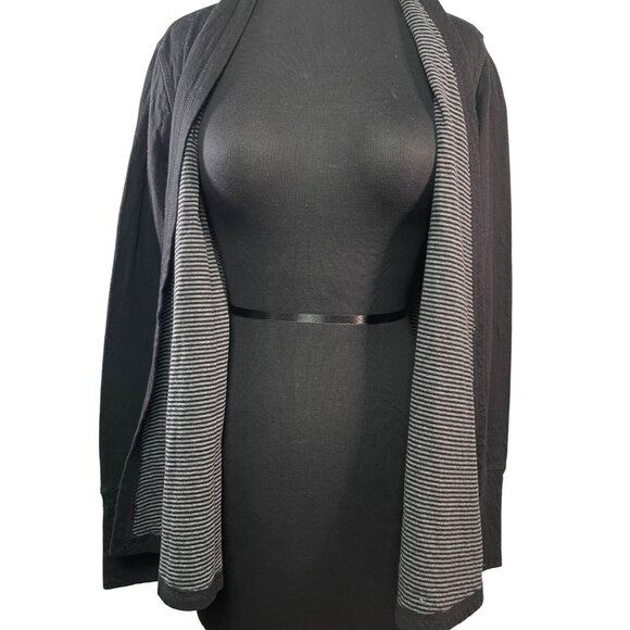 Eddie Bauer Womens Open Front Cardigan Black Size Small Soft Knit Long Sleeve - Picture 7 of 7